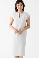 Cooling Gray Split Neck Sack Dress