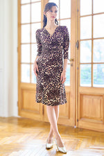 Leopard Gather Dress