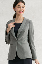 Grey Heathered Stretch Shawl Collar Long Jacket
