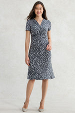 Gray Butterfly Gathered Dress