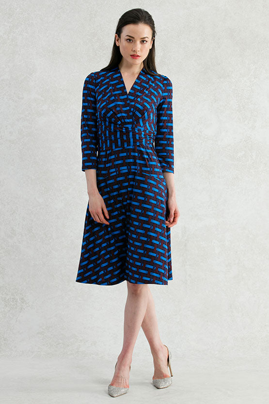 Blue Check Cache-Coeur Dress