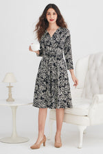 Navy Flower Marilyn Dress