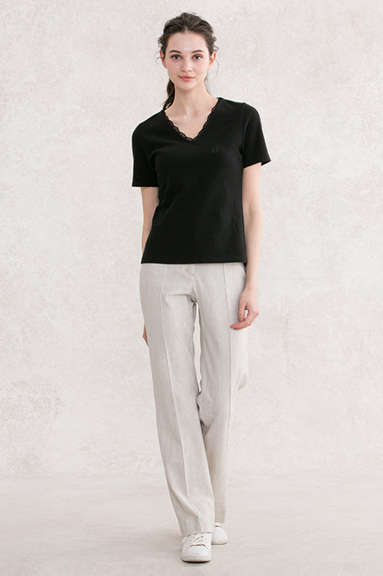 White-Gray Stretch Air Denim Pants