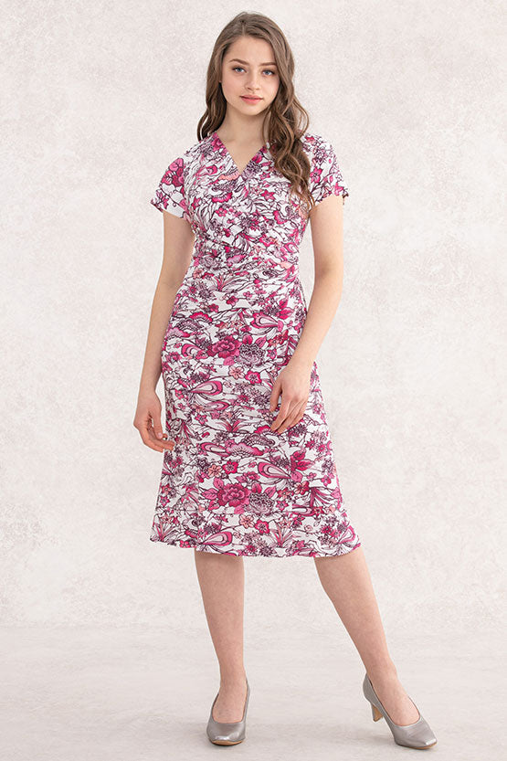 Japanese Pattern: "Peony" Ryukyu Bingata Gathered Dress