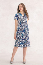 Japanese Pattern: "Ruri" Ryukyu Bingata Gathered Dress