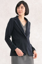Cotton Blend: Navy Tailored Jacket