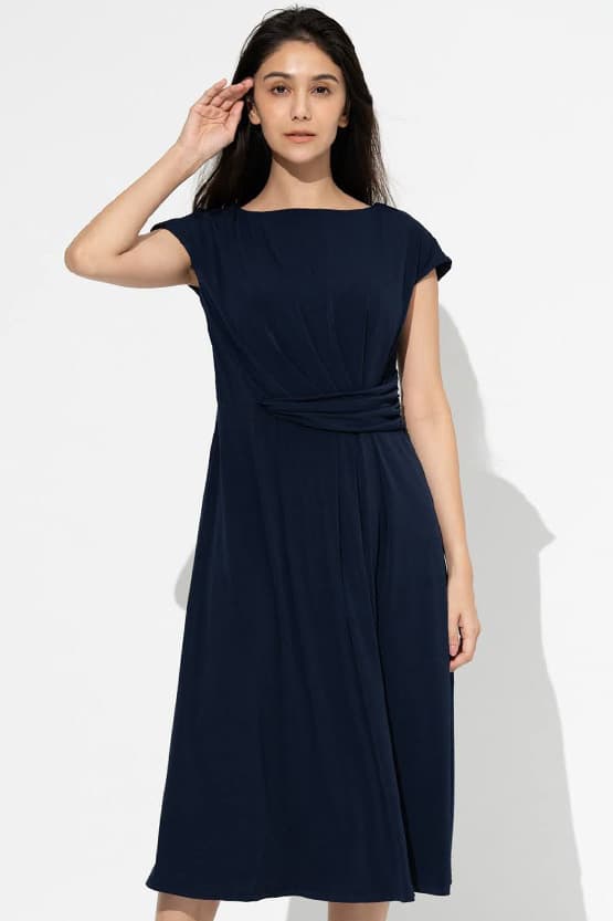 Navy A-line Actress Dress