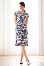 Pink Nuance Flower Gathered Dress