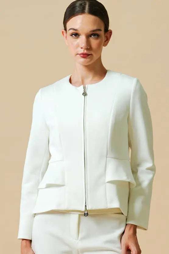 Space Material: Double Peplum Jacket