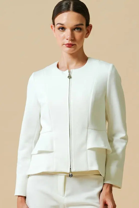 Space Material: Double Peplum Jacket