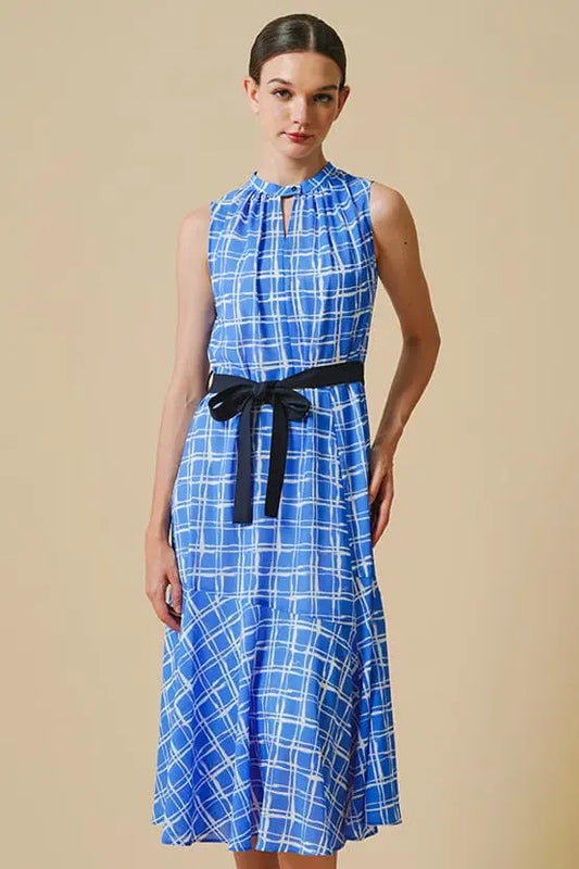 Stretch Chiffon: Stretch Chiffon Azure Lattice Long Mermaid Dress