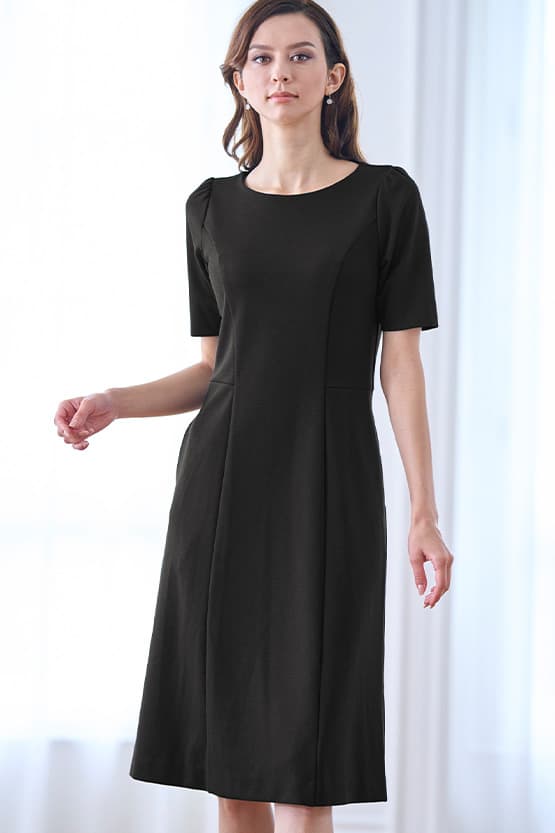 [Smart Stretch] Black A-Line Dress