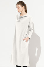 Double Jersey: Double Jersey White Cowl Neck Dress