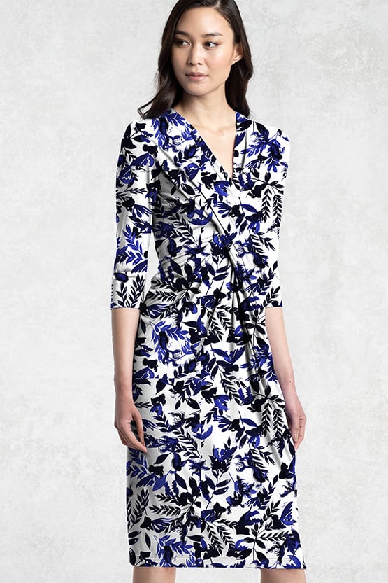Japanese Pattern: Indigo Goldfish Venus Dress