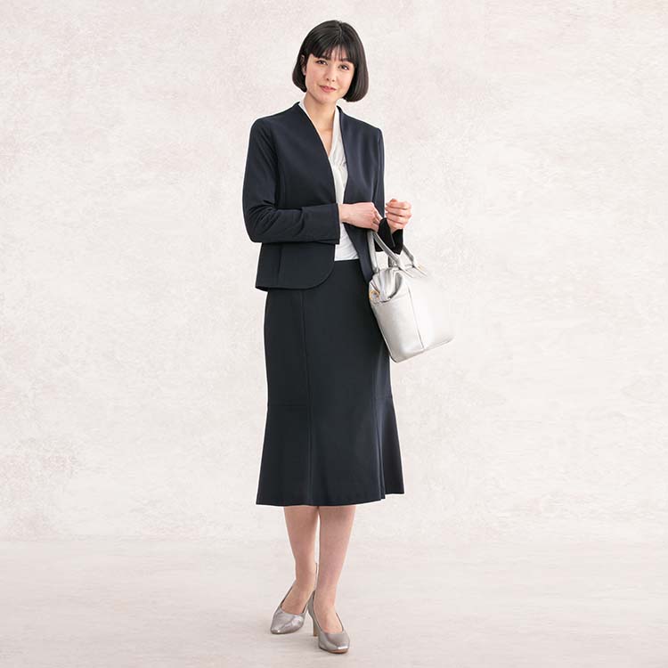 Navy and white suit style