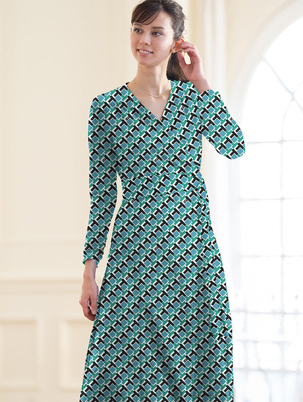 Silk-Like Green King'S Road Cache-Coeur Ribbon Dress