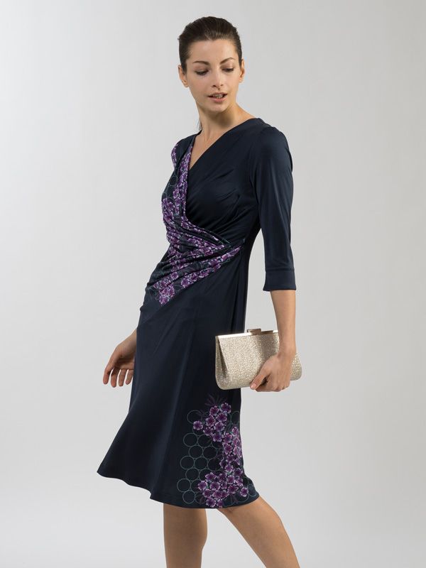 Japanese Pattern: Silk Edo Murasaki Waist-Gathered Dress