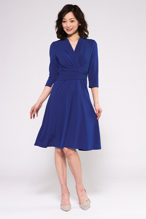 Body Shape Correction: Royal Blue Cache-Coeur Dress