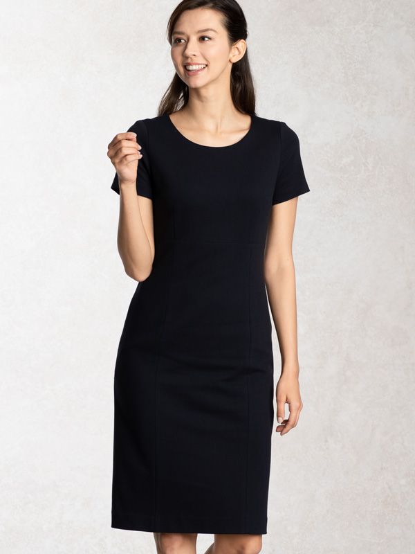 Wool Blend Double Face: Navy I-Line Dress