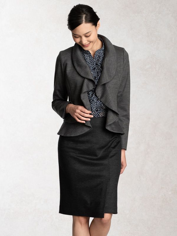 Suit Friendly: Medium Gray Ruffle Jacket