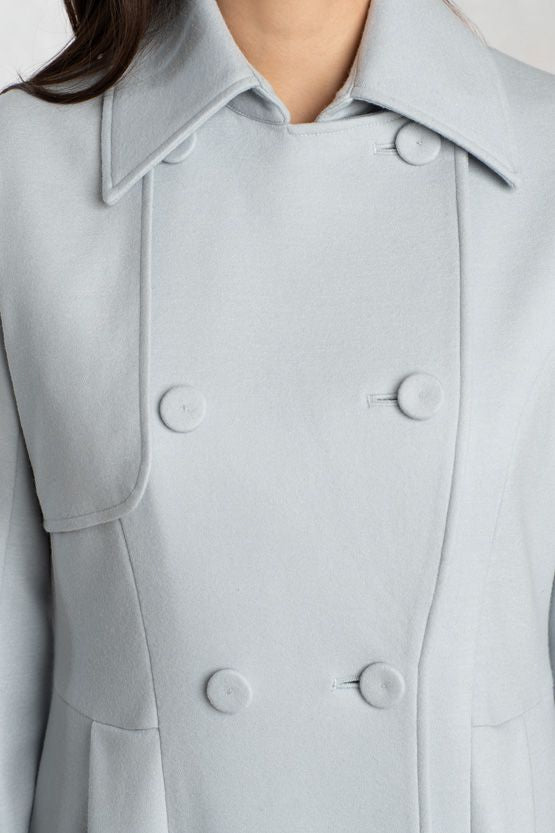 Baby Blue Elegant Trench Coat