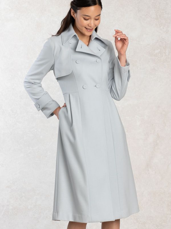 Baby Blue Elegant Trench Coat