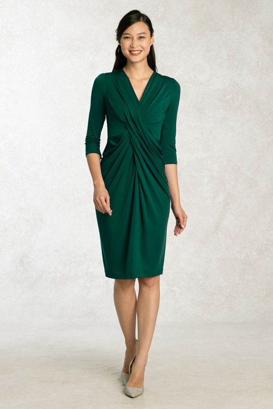 Green Venus Drape Dress