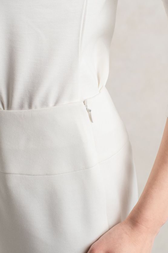 Wool Blend Double Face: White Switch Mermaid Skirt
