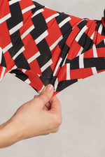 Brick Red Aztec Cache-Coeur Dress