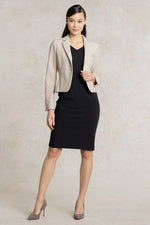 All-Season / No Lining: Greige Short Tailored Jacket
