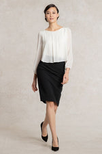 All-Season Material: Black Switch Skirt