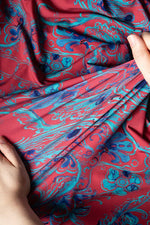 Chinoiserie Red Side Gather Dress