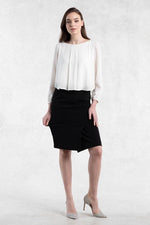 All-Season Material: Black Wrap Skirt