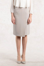 All-Season Material: Greige Wrap Skirt