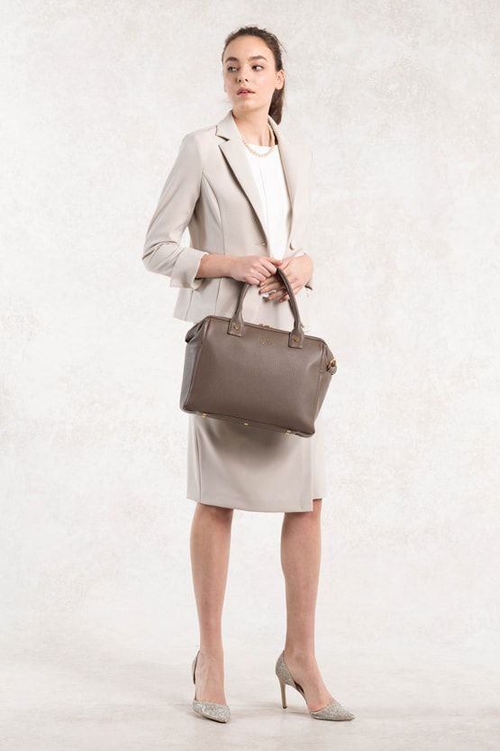 All-Season Material: Greige Wrap Skirt