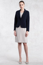 Cotton Blend: Navy Stretch Tailored Jacket