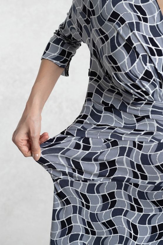 Optical Gray Cache-Coeur Dress