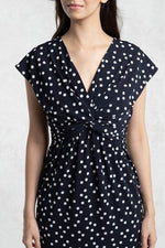Navy Dot Ribbon Dress