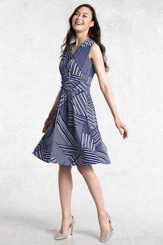 Marine Stripe Marilyn Dress