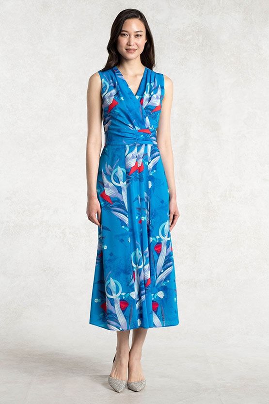 Stretch Chiffon: Aquarium Marilyn Long Dress
