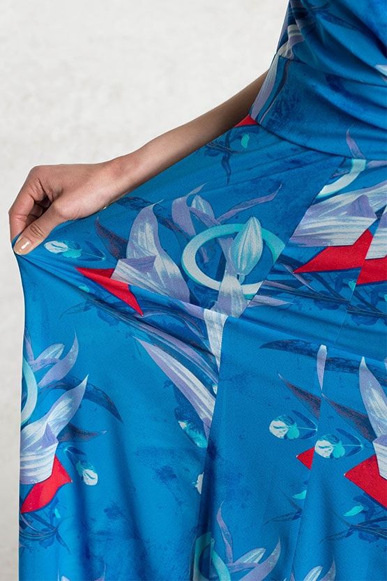 Stretch Chiffon: Aquarium Marilyn Long Dress