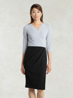 All-Season Material: Lilac X Black Asymmetry Dress