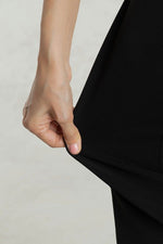 All-Season Material: Greige X Black Stretch Bi-Color Dress