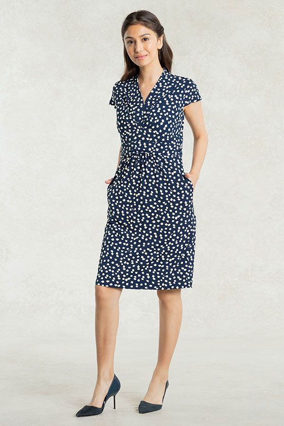 Navy Rice Shower Shell Dress