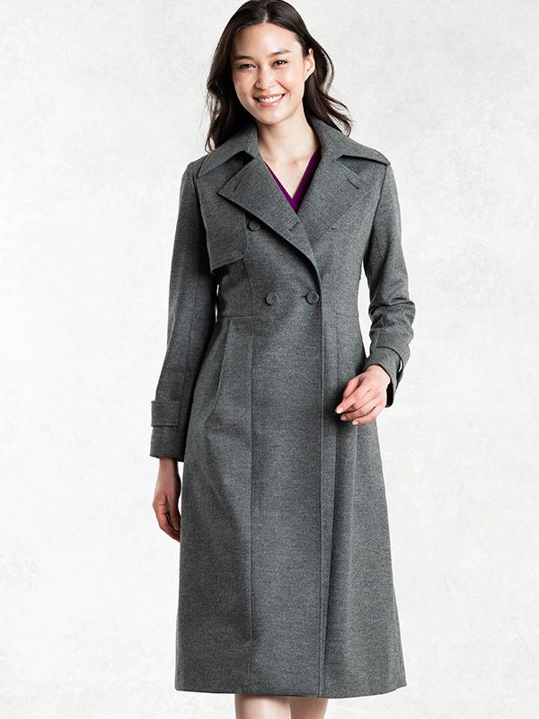 Charcoal Gray Elegant Trench Coat