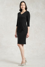 Setup: Black V-Neck I-Line Dress