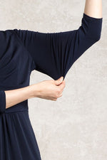 Navy I-Line Tuck Dress