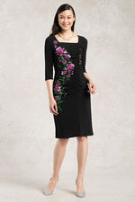 Mina Square Neck Side-Gather Dress