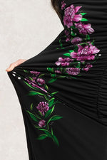 Mina Square Neck Side-Gather Dress