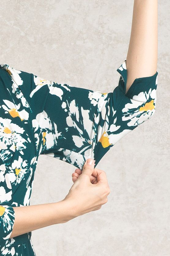 Green Elena Cache-Coeur Dress